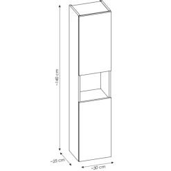 Mobile bagno sospeso 120cm con 2 lavabi e colonna rovere Rovery