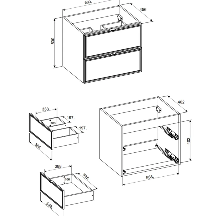 Mobile bagno sospeso 120cm con 2 lavabi, colonna e specchio noce Walnuts