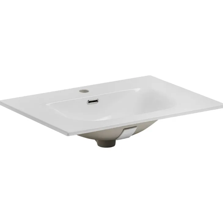 Mobile bagno sospeso 60cm con lavabo 2 cassetti noce Walnuts