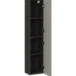 Mobile bagno sospeso 60cm con lavabo e colonna noce Walnuts