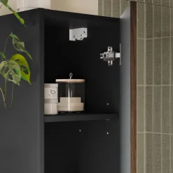 Mobile bagno sospeso 60cm con lavabo e colonna noce Walnuts