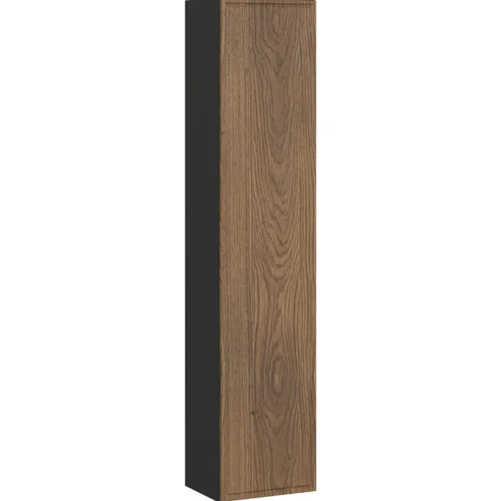 Mobile bagno sospeso 60cm con lavabo e colonna noce Walnuts