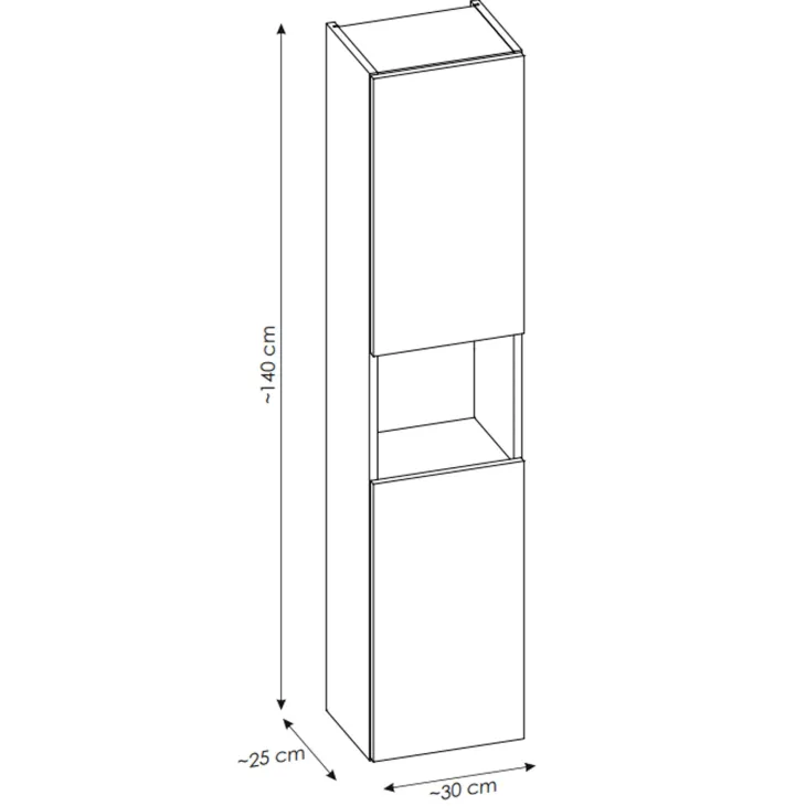 Mobile bagno sospeso 140cm con portabiancheria e colonna rovere Rovery