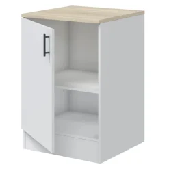 Mobile base multiuso 60x90h cm componibile 1 anta bianco lucido rovere Kimera