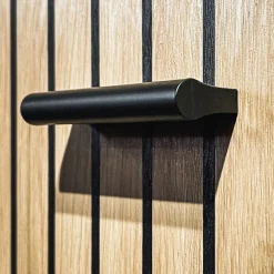 Mobile ingresso 180x203h cm con specchio e appendiabiti rovere rustico antracite stampa a righe California 3 Gihome®