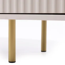 Mobile porta tv 150x52h cm 1 anta 2 cassetti cannettato moderno beige Vanessa