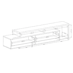 Mobile porta TV 219x52h cm moderno soggiorno bianco cemento Megan Gihome®
