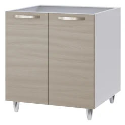 Mobile sottolavello cucina 80x86h cm multiuso con lavello 1 vasca sinistra acciaio inox rovere olmo Talise