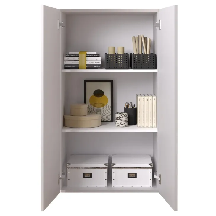 Mobile ufficio multiuso 63x114h cm 2 ante bianco lucido Jobby