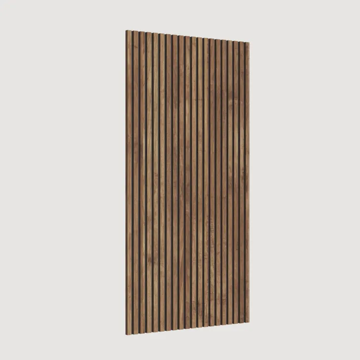 Pannello cannettato a muro 69x138h cm con ganci appendiabiti rovere scuro Sunset Decor