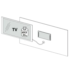 Pannello porta tv 180x100h cm effetto marmo nero Sunset