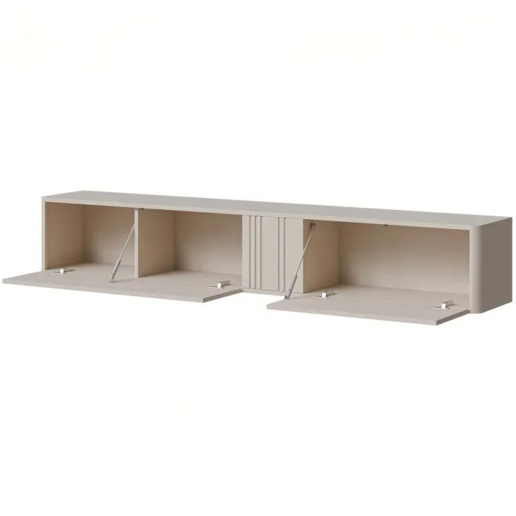 Parete attrezzata sospesa 190x130h cm moderna beige cashmere Bellagio 6