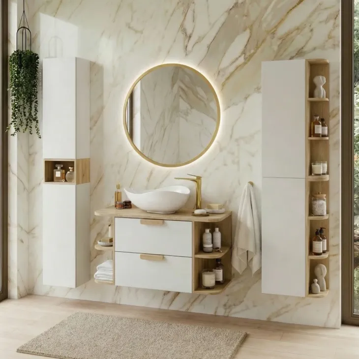 Pensile bagno sospeso 30x80h cm 1 anta bianco Speranza