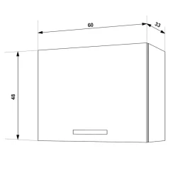 Pensile per cappa 60x48h cm 1 anta bianco frassinato Talise