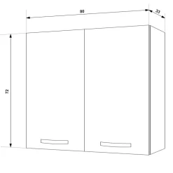 Pensile scolapiatti 80x72h cm 2 ante bianco frassinato Talise