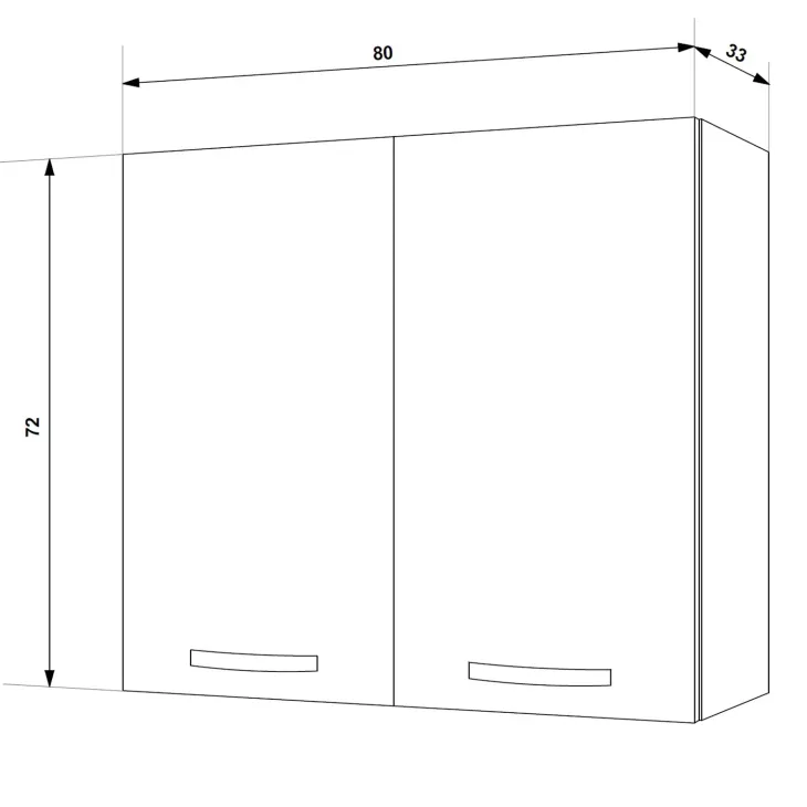 Pensile sospeso cucina 80x72h cm 2 ante rovere olmo Talise