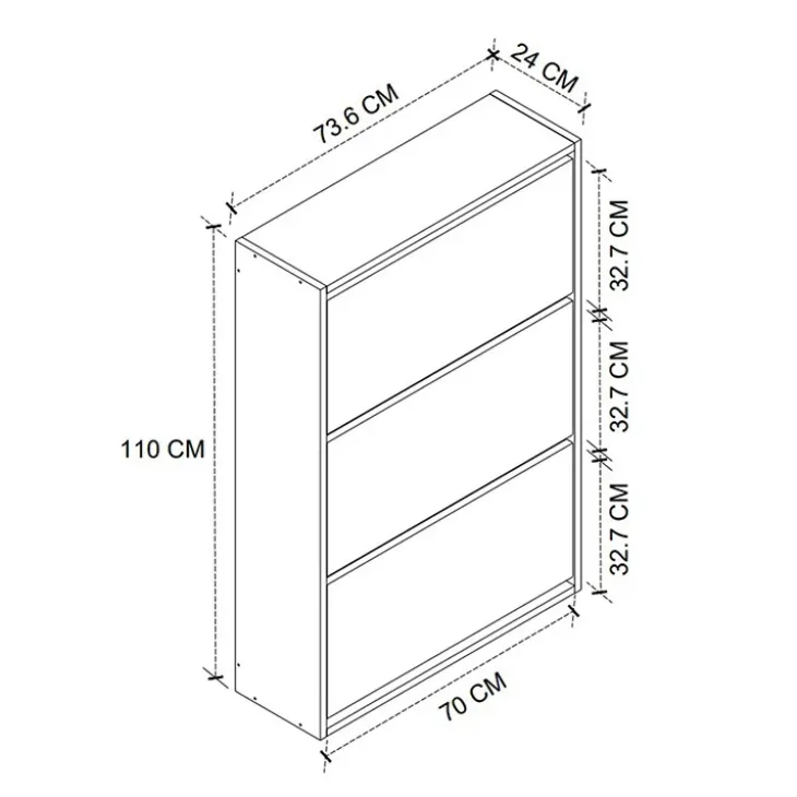 Scarpiera ingresso 74x110h cm moderna rovere rustico Palmaria