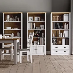 Scrivania 160x76cm 4 cassetti bianco frassinato rovere Provenza