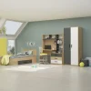 Scrivania 130x53cm moderna con cassetti rovere antracite bianco Chiaretto