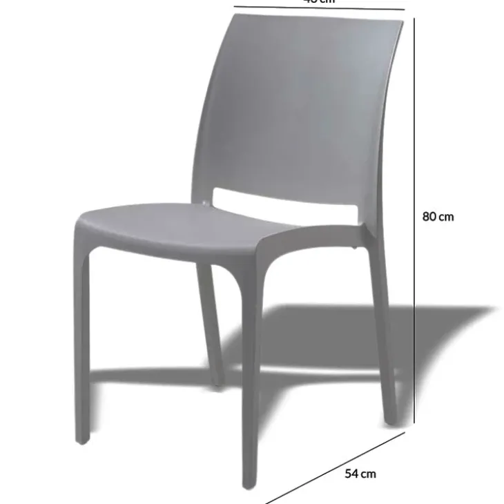 Sedia da giardino impilabile polipropilene grigio tortora Tape Gihome®