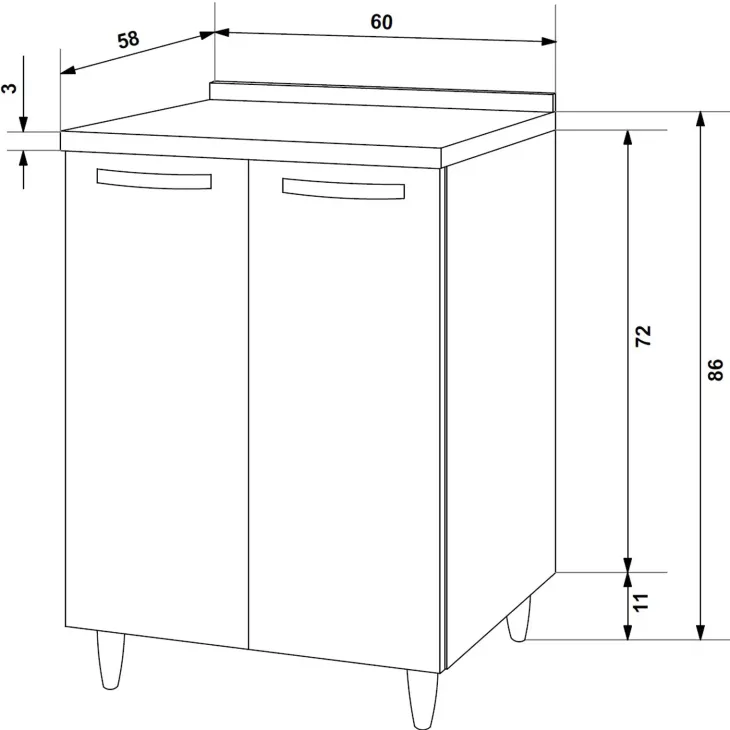 Set base e pensile cucina 60cm 2 ante bianco frassinato Talise