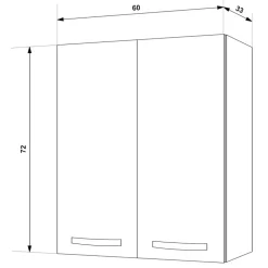 Set base e pensile cucina 60cm 2 ante bianco frassinato Talise