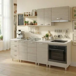 Set base e pensile cucina 60cm 2 ante rovere olmo Talise