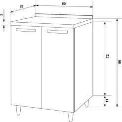 Set base e pensile cucina 60cm 2 ante rovere olmo Talise