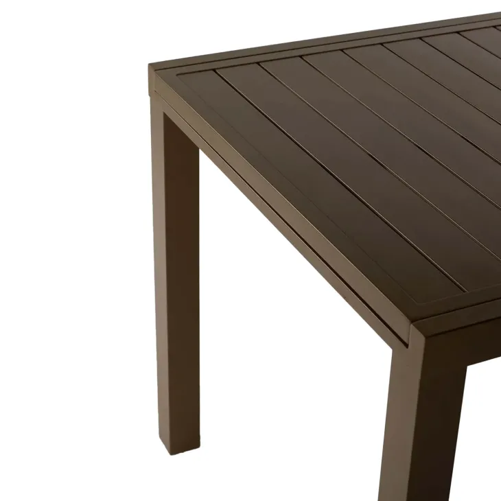 Set tavolo da giardino allungabile 160/240cm tortora + 4 sedie con braccioli tondi tortora Brezza