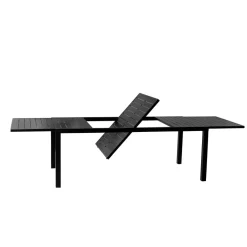 Set tavolo da giardino allungabile 200/300cm antracite + 6 sedie con braccioli quadrati antracite Brezza