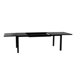 Set tavolo da giardino allungabile 200/300cm antracite + 6 sedie con braccioli quadrati antracite Brezza