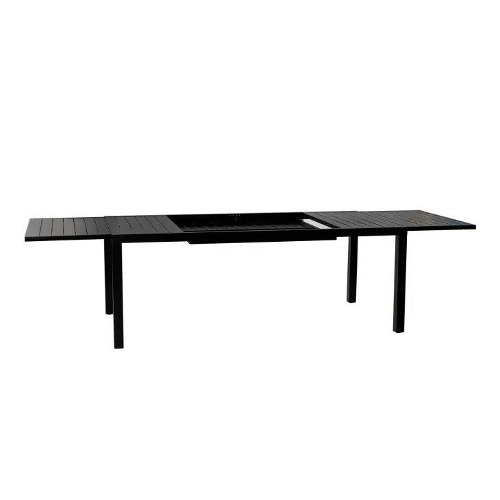 Set tavolo da giardino allungabile 200/300cm antracite + 6 sedie con braccioli quadrati antracite Brezza