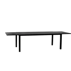 Set tavolo da giardino allungabile 200/300cm antracite + 6 sedie con braccioli quadrati antracite Brezza