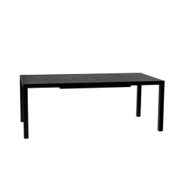 Set tavolo da giardino allungabile 200/300cm antracite + 4 sedie con braccioli quadrati antracite Brezza