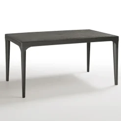 Set tavolo da giardino esterno dehors 150x90 cm antracite + 4 sedie giallo senape Coral