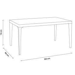 Set tavolo da giardino esterno dehors 150x90 cm antracite + 4 sedie verde Coral