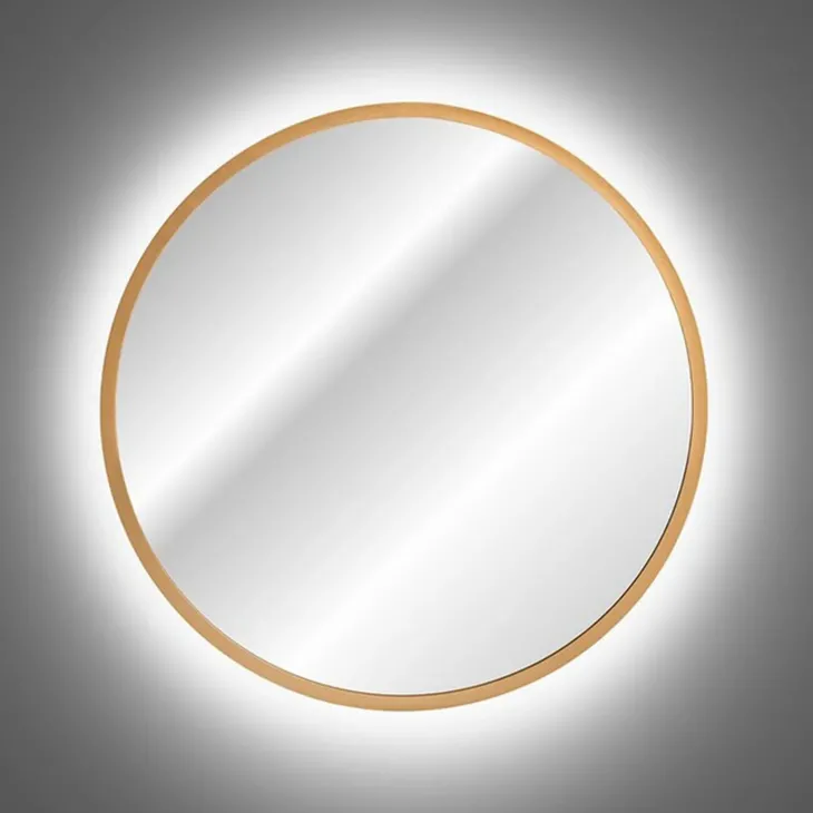 Specchio da parete retroilluminato 80x80cm dorato Goldy