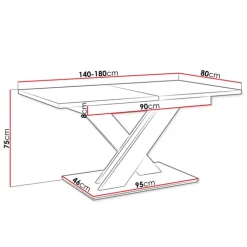 Tavolo allungabile 140/180cm rettangolare nero lucido Ivonne