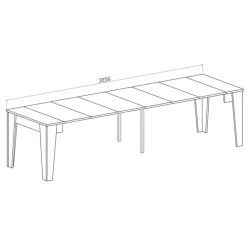 Tavolo consolle allungabile 54/306cm grigio cemento Grace Gihome®