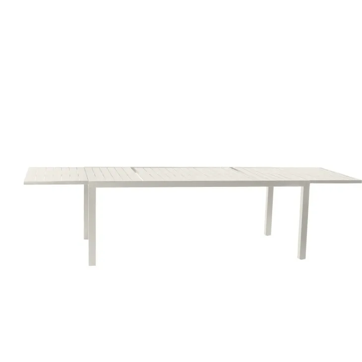 Tavolo da giardino allungabile 200/300x100cm in alluminio bianco Brezza
