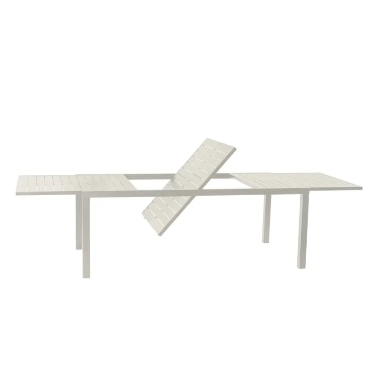 Tavolo da giardino allungabile 200/300x100cm in alluminio bianco Brezza