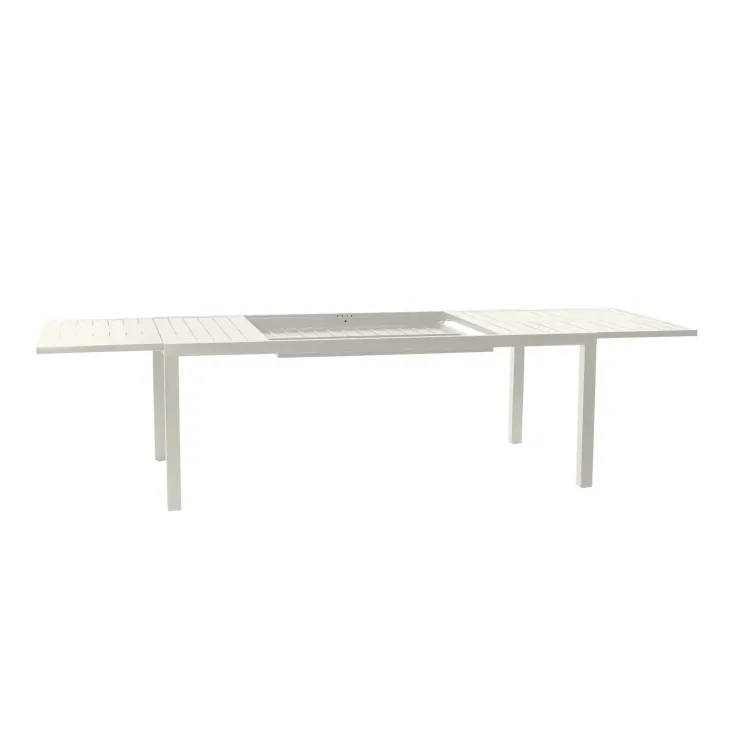 Tavolo da giardino allungabile 200/300x100cm in alluminio bianco Brezza