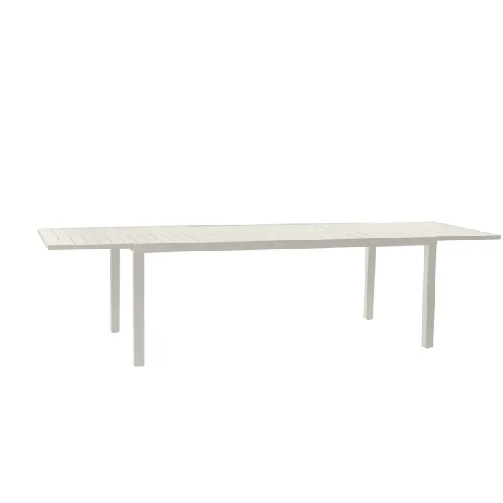 Tavolo da giardino allungabile 200/300x100cm in alluminio bianco Brezza