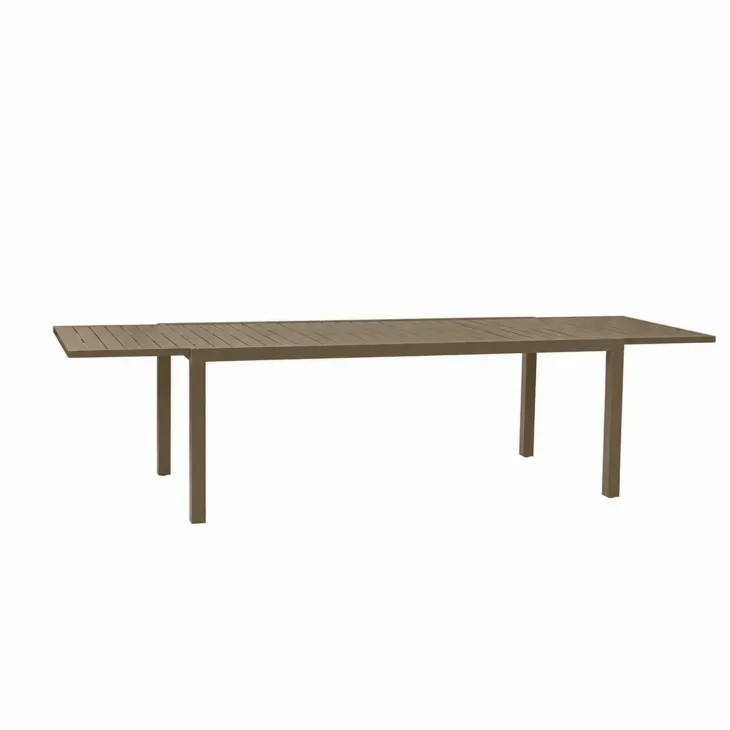 Tavolo da giardino allungabile 200/300x100cm in alluminio tortora Brezza