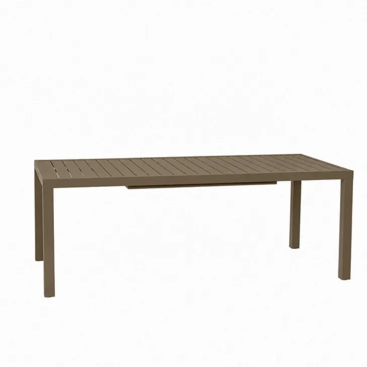 Tavolo da giardino allungabile 200/300x100cm in alluminio tortora Brezza