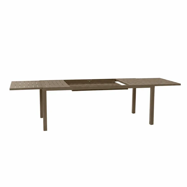 Tavolo da giardino allungabile 200/300x100cm in alluminio tortora Brezza