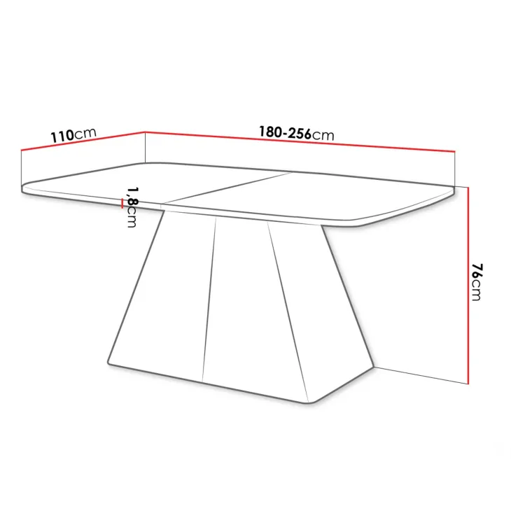 Tavolo da pranzo allungabile 180/256x110cm industrial effetto marmo nero metallo nero Rail