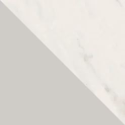 Tavolo da pranzo allungabile 100/176x100 cm rotondo industrial effetto marmo bianco metallo cashmere Grint