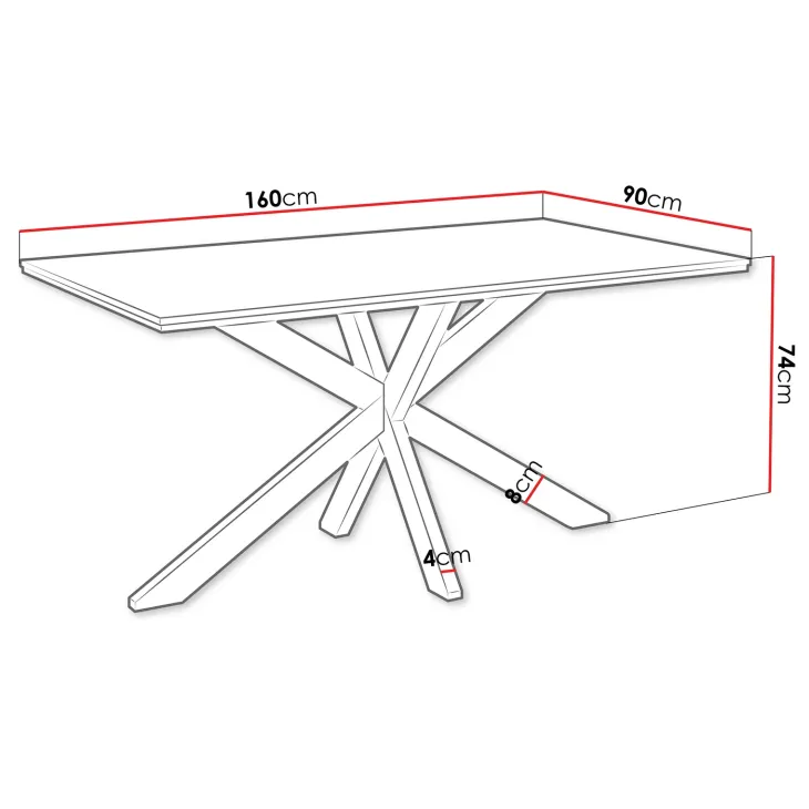 Tavolo da pranzo 160x90 cm industrial rettangolare effetto marmo nero metallo nero Steel