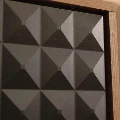 Vetrina moderna 103x122h cm 4 ante serigrafato rovere nero Duplo
